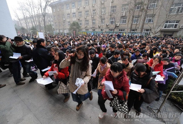 “理想岗”万人竞争,压力大,图为国考场面